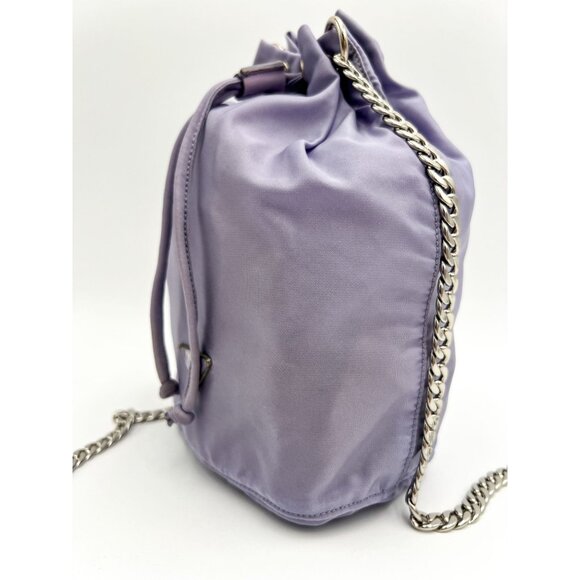 Prada Bucket Drawstring Pouch HandBag Nylon Vintage Purple Crossbody - Picture 2 of 16
